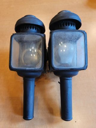 2 Matching Antique Carriage Coach Lamps Lanterns Lighting Fixtures