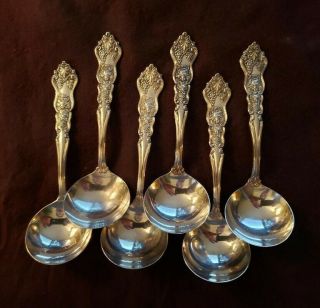 Moselle By American Silver Company Set Of 6 Bouillon Soup Spoons Silver Plated