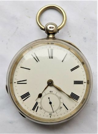 No Resrve Waltham Hm Silver Mechanical Pocket Watch Vintage Antique