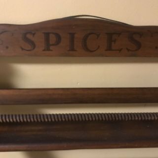 Vintage Solid Wood Spice Rack 3 Tier Spindles