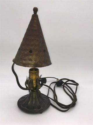 Vintage Witch Hat Lamp,  Circa 1930s Wright Iron Arts & Crafts,  Antique