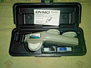 Vintage Dymo 1610 Label Maker W/ Case,  Extra Discs W/ Instruct 2 Rolls Of Tape