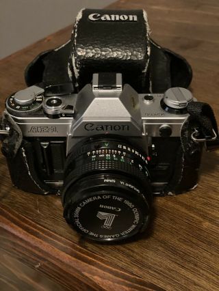 Vintage Antique Canon Ae - 1 Program 50mm Film Camera W/original Case