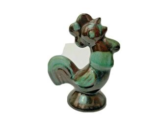 Bmp Vintage Blue Mountain Pottery Rooster Miniature 3.  5 " Tall