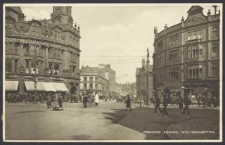 Wolverhampton,  West Midlands.  Princess Square.  Vintage Printed Postcard