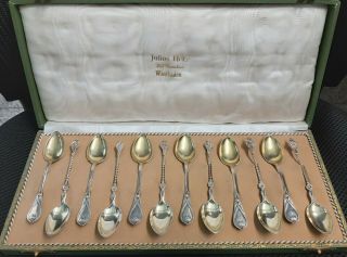 Set Of 6,  6 Antique Germany 800 Silver Spoons 110 Grams
