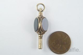 Antique English Gold Filled Agate Watch Key Fob Charm C1870