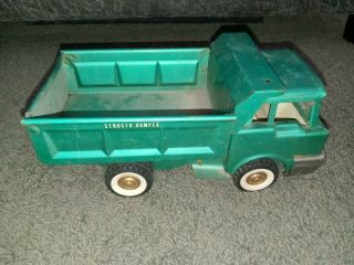 Vintage Structo Pressed Steel Toy Green Dumper Dump Truck Construction Toy