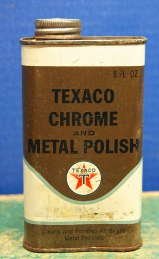 Vintage Texaco Chrome And Metal Polish 8 Oz Can