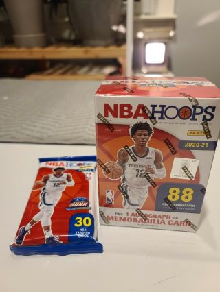 2020 - 2021 Panini Nba Hoops Blaster Box And Cello Pack Fat Pack