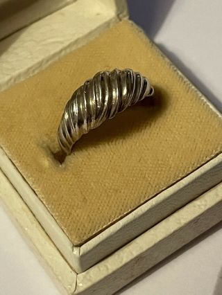 Vintage 925 Silver Twisted Band Dress Ring Size M Ladies Jewellery