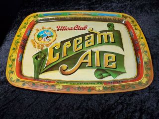Vtg Utica Club Cream Ale West End Brewing Beer Tray Metal 14 3/4 X 11 " Mancave