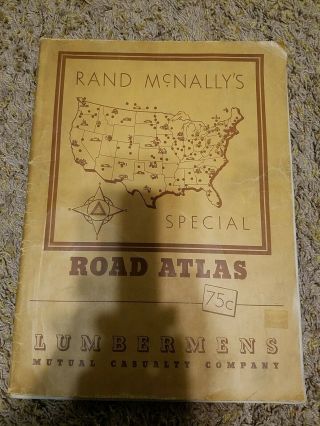 Rand McNally ' s SPECIAL Road Atlas American Lumbermen ' s Mutual Co.  1939 VINTAGE 2