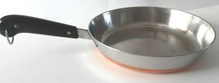 Vintage Revere Ware 12 " Stainless Steel Skillet Pan Copper Clad Made In Usa Gg