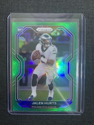 Jalen Hurts 2020 Panini Prizm Green Refractor Rookie Card 343 Eagles