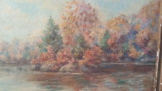 Antique Early Gouche Oil Painting signed Wilson Hammel Impressionism Landscape 2
