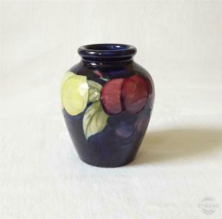 Antique Early 20th Century William Moorcroft Vase In The Plum Pattern