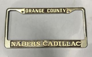 Rare Costa Mesa California Nabers Cadillac Vintage Dealer License Plate Frame