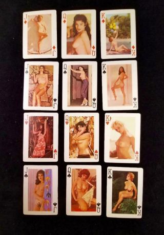 Set Of 12 Vintage Court (kqj) Swap Playing Cards - - Pin - Up Color Photos