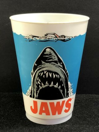 Official Vintage Jaws Movie Plastic Cup Shark Universal Studios 1975 Spielberg