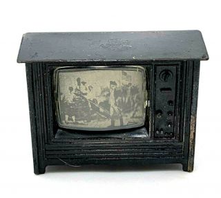 Vintage Television Tv Miniature Dollhouse Furniture Rare Hong Kong