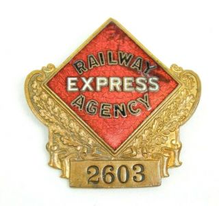 Vintage Railway Express Agency Hat Badge Pin W/ Low Number 2603