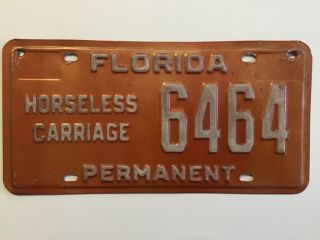 1980 Florida Horseless Carriage License Plate Tag (not Registerable)