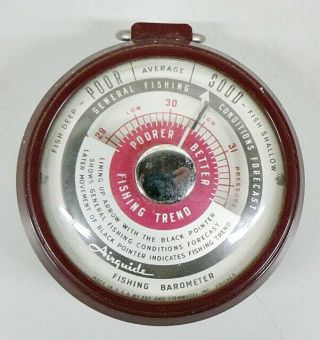 Vintage Fee & Stemwedie Round Plastic Fishing Barometer