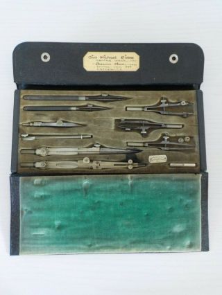 Vintage Antique Keuffel & Esser Anvil Mechanical Drafting Tool Set With Case