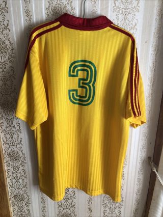 vintage Adidas soccer jersey large Yellow Red 3 Coca Cola colors 2