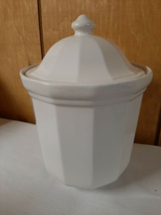 Pfaltzgraff " Heritage White " Vintage Flour Canister With Lid Cookie Jar Euc