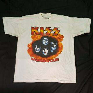 Rare Vintage 1980s Kiss World Tour T - Shirt