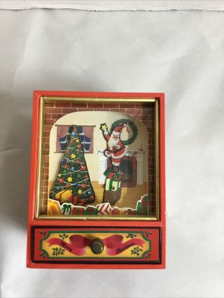 Vintage Kiyo & Ko Animated Music Box With Dancing Santa Musical Jingle Bells
