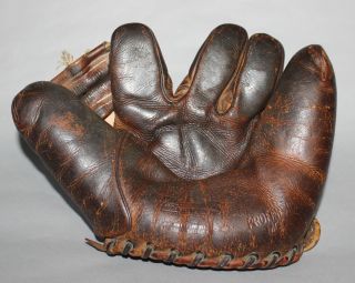 Antique Vintage 1940s Geo A Reach Professional Model Split Finger Baseball Glove