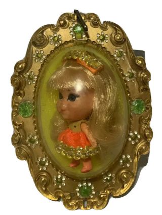 Lavern Lucky Gold Locket Vintage Liddle Kiddle Mattel Jewelry Doll Vintage 1967