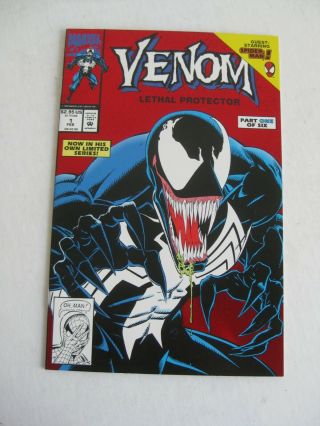 Vtg 1993 Venom Lethal Protector 1 Red Foil Cover Marvel Comic Book