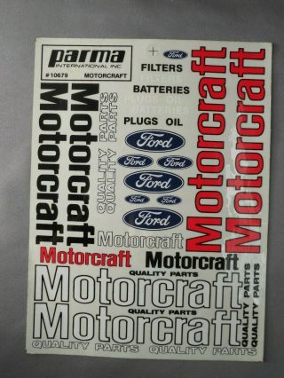 Vintage Parma 10679 Motorcraft Decal Sticker Sheet Nos Complete