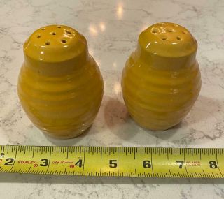 Vintage Bauer Los Angeles Ringware Yellow Salt And Pepper Shakers