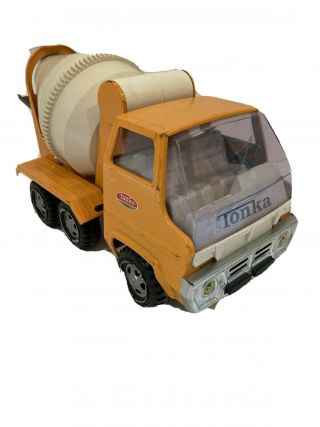 Vintage Orange Tonka Cement Mixer Mini Mid Size 12 Inch Pickup Steel