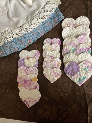 18 Die Cut Lavender Hearts From Vintage Cutter Quilt 2