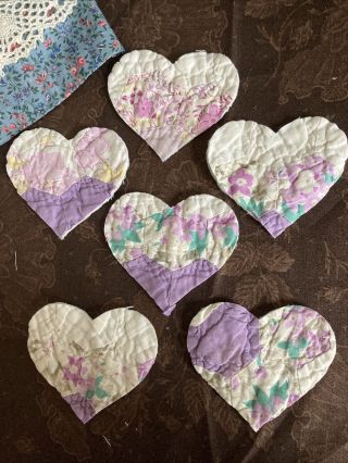 18 Die Cut Lavender Hearts From Vintage Cutter Quilt 3