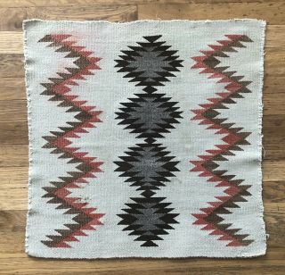 Antique Early Native American Indian Navajo Saddle Blanket Small Rug 21 " X21 "