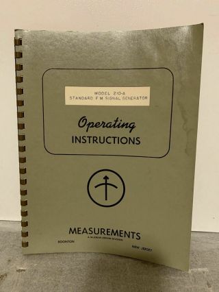 Vintage Boonton Model 210 - A Standard Fm Signal Generator Operating Instructions