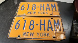 1970s York State License Plate Matching 618 Ham