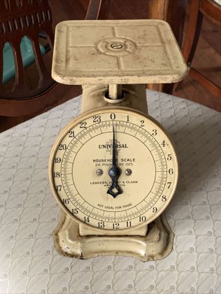 Vintage Universal Household Scale Landers Frary Clark 24 Lbs Farmhouse Kitchen
