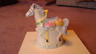 Rare Vintage (1991) Carousel Horse Ceramic Cookie Jar.  Large - 12 " X 6 " X 12 " Tall.
