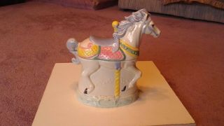 Rare Vintage (1991) Carousel Horse Ceramic Cookie Jar.  Large - 12 