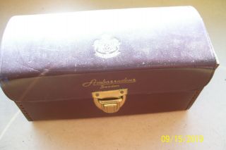 Vintage Swedish Leather Ambassadeur Reel Case With Booklet And Accessories