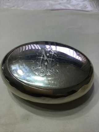 Antique Solid Silver Oval Snuff Box