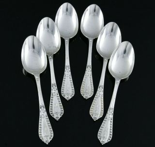 Set 6 1877 Victorian Sheffield Sterling Silver Tea Spoons Henry Wilkinson & Co